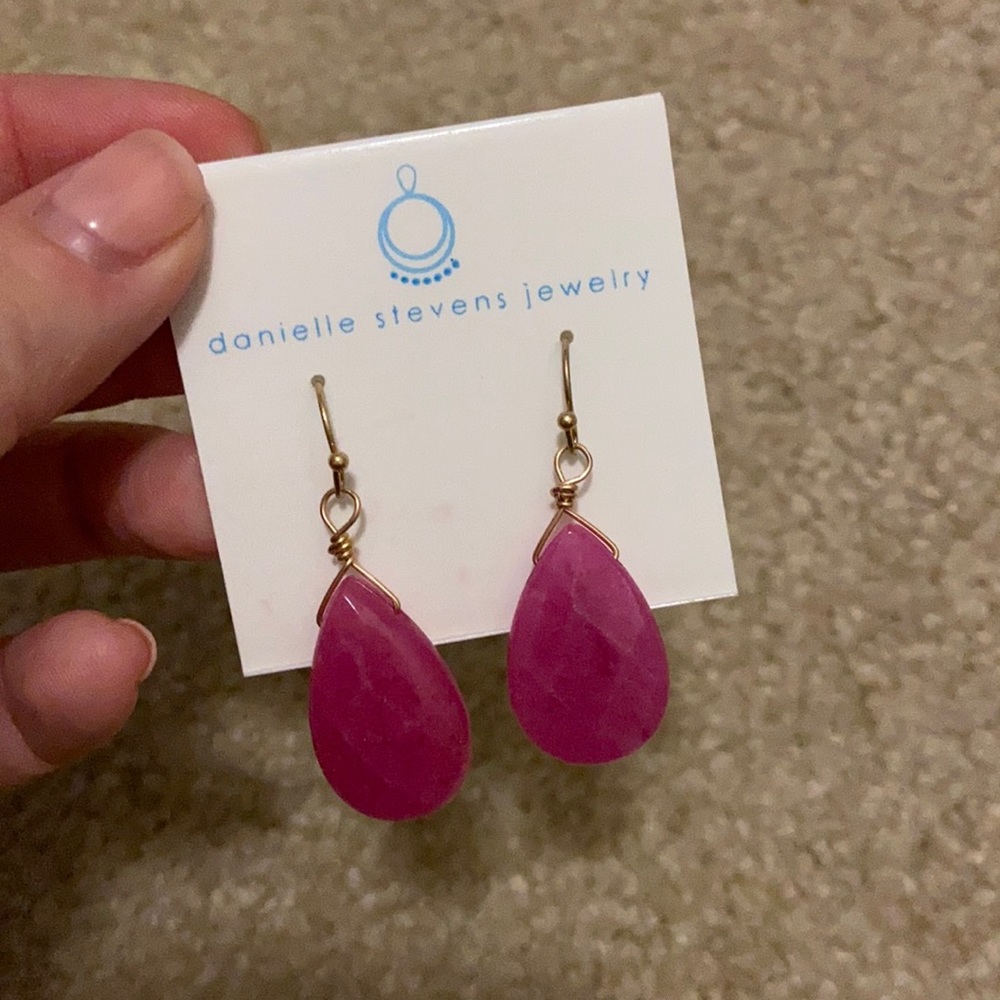 Pink drop earrrings